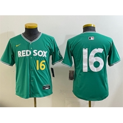 Youth Boston Red Sox 16 Jarren Duran Green 2025 City Connect Limited Stitched Baseball Jersey