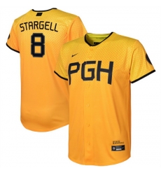 Youth Pittsburgh Pirates 8 Willie Stargell Gold 2023 City Connect Stitched Jersey Youth Pittsburgh Pirates 8 Willie Stargell Gold 2023 City Connect Stitched Jersey