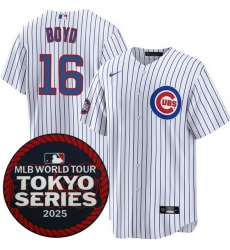 Men Chicago Cubs 16 Matthew Boyd White 2025 World Tour Tokyo Series Home Stitched Baseball Jersey Men Chicago Cubs 16 Matthew Boyd White 2025 World Tour Tokyo Series Home Stitched Baseball Jersey