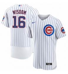 Men Chicago Cubs 16 Patrick Wisdom White Flex Base Stitched Jerse Men Chicago Cubs 16 Patrick Wisdom White Flex Base Stitched Jerse