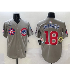 Men Chicago Cubs 18 Sh u014Dta Imanaga Gray 2025 Tokyo Series Limited Stitched Baseball Jersey