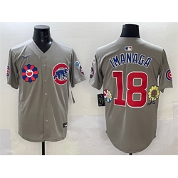 Men Chicago Cubs 18 Sh u014Dta Imanaga Gray 2025 Tokyo Series Limited Stitched Baseball Jersey