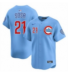 Men Chicago Cubs 21 Sammy Sosa Blue 2024 25 2nd Alternate Limited Stitched Baseball Jersey