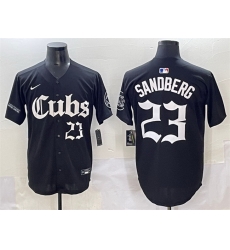 Men Chicago Cubs 23 Ryne Sandberg Black 27Gothic North Side Edition 27 Vapor Premier Limited Stitched Baseball Jersey Men Chicago Cubs 23 Ryne Sandberg Black 27Gothic North Side Edition 27 Vapor Premier Limited Stitched Baseball Jersey