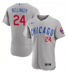 Men Chicago Cubs 24 Cody Bellinger Grey Flex Base Stitched Baseball Jersey Men Chicago Cubs 24 Cody Bellinger Grey Flex Base Stitched Baseball Jersey