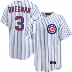 Men Chicago Cubs 3 Alex Bregman White 2026 Cool Base Limited Stitched Baseball Jersey