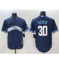 Men Chicago Cubs 30 Kyle Tucker Navy City Connect Stitched Baseball Jersey