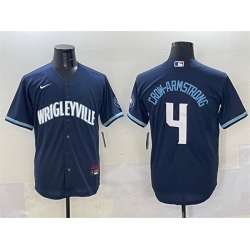 Men Chicago Cubs 4 Pete Crow Armstrong Navy City Connect Stitched Baseball Jersey