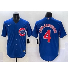 Men Chicago Cubs 4 Pete Crow Armstrong Royal Cool Base Stitched Baseball Jersey Men Chicago Cubs 4 Pete Crow Armstrong Royal Cool Base Stitched Baseball Jersey