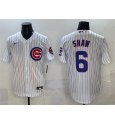 Men Chicago Cubs 6 Matt Shaw White Cool Base Stitched Baseball Jersey
