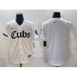 Men Chicago Cubs Blank White  27Gothic North Side Edition 27 Vapor Premier Limited Stitched Baseball Jersey