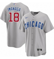 Men Chicago Cubs Shota Imanaga #18 Gray Nike Stitched MLB jersey Men Chicago Cubs Shota Imanaga #18 Gray Nike Stitched MLB jersey