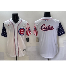 Men Chicago Cubs Team Big Logo White 2025 Independence Day Vapor Premier Limited Stitched Baseball Jersey Men Chicago Cubs Team Big Logo White 2025 Independence Day Vapor Premier Limited Stitched Baseball Jersey