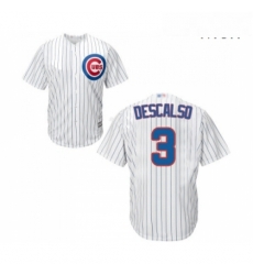 Mens Chicago Cubs 3 Daniel Descalso Replica White Home Cool Base Baseball Jersey Mens Chicago Cubs 3 Daniel Descalso Replica White Home Cool Base Baseball Jersey
