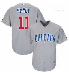 Mens Majestic Chicago Cubs 11 Drew Smyly Replica Grey Road Cool Base MLB Jersey Mens Majestic Chicago Cubs 11 Drew Smyly Replica Grey Road Cool Base MLB Jersey