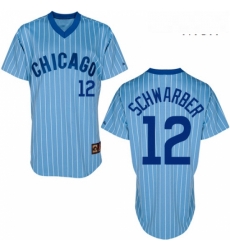 Mens Majestic Chicago Cubs 12 Kyle Schwarber Replica Blue Cooperstown Throwback MLB Jersey Mens Majestic Chicago Cubs 12 Kyle Schwarber Replica Blue Cooperstown Throwback MLB Jersey