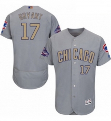 Mens Majestic Chicago Cubs 17 Kris Bryant Authentic Gray 2017 Gold Champion Flex Base MLB Jersey Mens Majestic Chicago Cubs 17 Kris Bryant Authentic Gray 2017 Gold Champion Flex Base MLB Jersey