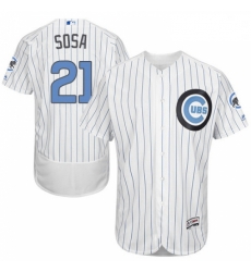 Mens Majestic Chicago Cubs 21 Sammy Sosa Authentic White 2016 Fathers Day Fashion Flex Base MLB Jersey Mens Majestic Chicago Cubs 21 Sammy Sosa Authentic White 2016 Fathers Day Fashion Flex Base MLB Jersey