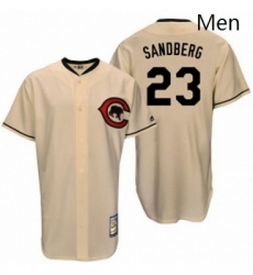 Mens Majestic Chicago Cubs 23 Ryne Sandberg Replica Cream Cooperstown Throwback MLB Jersey Mens Majestic Chicago Cubs 23 Ryne Sandberg Replica Cream Cooperstown Throwback MLB Jersey