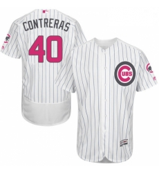 Mens Majestic Chicago Cubs 40 Willson Contreras Authentic White 2016 Mothers Day Fashion Flex Base MLB Jersey Mens Majestic Chicago Cubs 40 Willson Contreras Authentic White 2016 Mothers Day Fashion Flex Base MLB Jersey