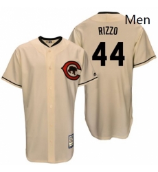 Mens Majestic Chicago Cubs 44 Anthony Rizzo Replica Cream Cooperstown Throwback MLB Jersey Mens Majestic Chicago Cubs 44 Anthony Rizzo Replica Cream Cooperstown Throwback MLB Jersey