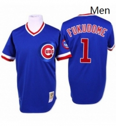 Mens Mitchell and Ness Chicago Cubs 1 Kosuke Fukudome Authentic Blue Throwback MLB Jersey Mens Mitchell and Ness Chicago Cubs 1 Kosuke Fukudome Authentic Blue Throwback MLB Jersey