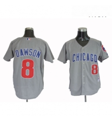 Mens Mitchell and Ness Chicago Cubs 8 Andre Dawson Authentic Grey Throwback MLB Jersey Mens Mitchell and Ness Chicago Cubs 8 Andre Dawson Authentic Grey Throwback MLB Jersey