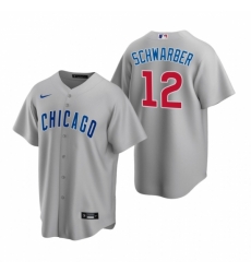 Mens Nike Chicago Cubs 12 Kyle Schwarber Gray Road Stitched Baseball Jerse Mens Nike Chicago Cubs 12 Kyle Schwarber Gray Road Stitched Baseball Jerse