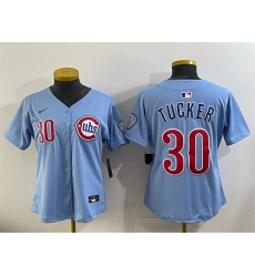 Women Chicago Cubs 30 Kyle Tucker Blue 2024 25 2nd Alternatemited Stitched Baseball Jersey Women Chicago Cubs 30 Kyle Tucker Blue 2024 25 2nd Alternatemited Stitched Baseball Jersey