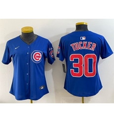 Women Chicago Cubs 30 Kyle Tucker Royal Ryne Sandberg Tribute Vapor Limited V3 Stitched Baseball Jersey Women Chicago Cubs 30 Kyle Tucker Royal Ryne Sandberg Tribute Vapor Limited V3 Stitched Baseball Jersey
