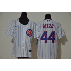 Women Cubs 44 Anthony Rizzo White Women Nike Cool Base Jersey