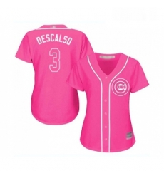 Womens Chicago Cubs 3 Daniel Descalso Authentic Pink Fashion Baseball Jersey Womens Chicago Cubs 3 Daniel Descalso Authentic Pink Fashion Baseball Jersey