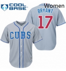 Womens Majestic Chicago Cubs 17 Kris Bryant Authentic Grey Alternate Road MLB Jersey Womens Majestic Chicago Cubs 17 Kris Bryant Authentic Grey Alternate Road MLB Jersey