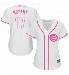 Womens Majestic Chicago Cubs 17 Kris Bryant Authentic White Fashion MLB Jersey Womens Majestic Chicago Cubs 17 Kris Bryant Authentic White Fashion MLB Jersey