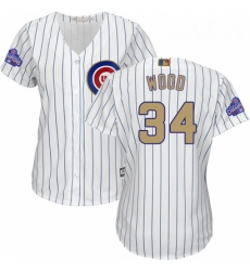 Womens Majestic Chicago Cubs 34 Kerry Wood Authentic White 2017 Gold Program MLB Jersey Womens Majestic Chicago Cubs 34 Kerry Wood Authentic White 2017 Gold Program MLB Jersey