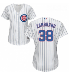 Womens Majestic Chicago Cubs 38 Carlos Zambrano Authentic White Home Cool Base MLB Jersey Womens Majestic Chicago Cubs 38 Carlos Zambrano Authentic White Home Cool Base MLB Jersey