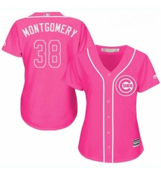 Womens Majestic Chicago Cubs 38 Mike Montgomery Replica Pink Fashion MLB Jersey Womens Majestic Chicago Cubs 38 Mike Montgomery Replica Pink Fashion MLB Jersey