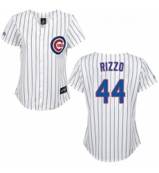 Womens Majestic Chicago Cubs 44 Anthony Rizzo Authentic WhiteBlue Strip Fashion MLB Jersey Womens Majestic Chicago Cubs 44 Anthony Rizzo Authentic WhiteBlue Strip Fashion MLB Jersey