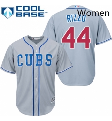 Womens Majestic Chicago Cubs 44 Anthony Rizzo Replica Grey Alternate Road MLB Jersey Womens Majestic Chicago Cubs 44 Anthony Rizzo Replica Grey Alternate Road MLB Jersey