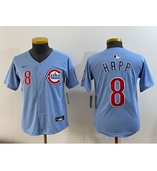Youth Chicago Cubs 8 Ian Happ Blue 2024 25 2nd Alternate Limited Stitched Baseball Jersey