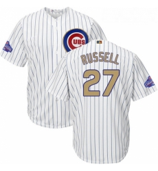 Youth Majestic Chicago Cubs 27 Addison Russell Authentic White 2017 Gold Program Cool Base MLB Jersey Youth Majestic Chicago Cubs 27 Addison Russell Authentic White 2017 Gold Program Cool Base MLB Jersey