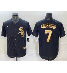Men Chicago White Sox 7 Tim Anderson Black Cool Base Stitched Jersey Men Chicago White Sox 7 Tim Anderson Black Cool Base Stitched Jersey