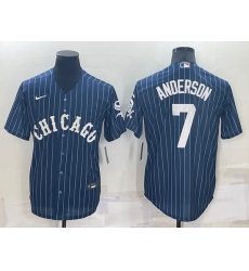 Men Chicago White Sox 7 Tim Anderson Navy Cool Base Stitched Jersey Men Chicago White Sox 7 Tim Anderson Navy Cool Base Stitched Jersey