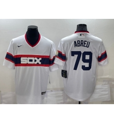 Men Chicago White Sox 79 Jose Abreu White Throwback Cool Base Stitched Jersey Men Chicago White Sox 79 Jose Abreu White Throwback Cool Base Stitched Jersey