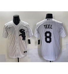 Men Chicago White Sox 8 Kyle Teel White Cool Base Stitched Baseball Jersey