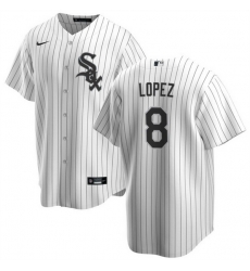 Men Chicago White Sox 8 Nicky Lopez White Cool Base Stitched Jersey Men Chicago White Sox 8 Nicky Lopez White Cool Base Stitched Jersey