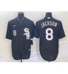 Men's Chicago White Sox #8 Bo Jackson Number Black Cool Base Stitched Jersey Men's Chicago White Sox #8 Bo Jackson Number Black Cool Base Stitched Jersey