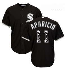 Mens Majestic Chicago White Sox 11 Luis Aparicio Authentic Black Team Logo Fashion Cool Base MLB Jersey Mens Majestic Chicago White Sox 11 Luis Aparicio Authentic Black Team Logo Fashion Cool Base MLB Jersey