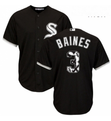 Mens Majestic Chicago White Sox 3 Harold Baines Authentic Black Team Logo Fashion Cool Base MLB Jersey Mens Majestic Chicago White Sox 3 Harold Baines Authentic Black Team Logo Fashion Cool Base MLB Jersey