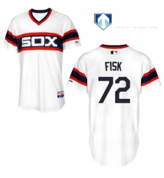 Mens Majestic Chicago White Sox 72 Carlton Fisk White Alternate Flex Base Authentic Collection MLB Jersey Mens Majestic Chicago White Sox 72 Carlton Fisk White Alternate Flex Base Authentic Collection MLB Jersey
